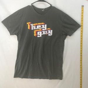 Graphic “Hey Guy” t-shirt in 70s style font